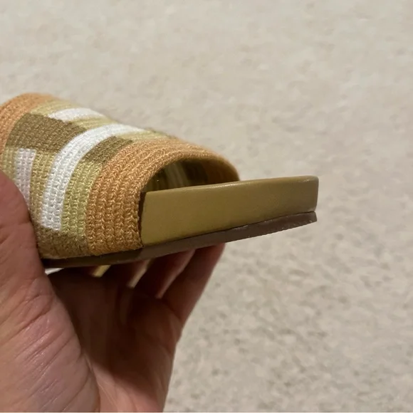 Madewell Kaanas Striped Tan‎ and Cream Slides Slip Ons Comfy Sandals - Picture 8 of 9
